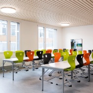 View of a classroom at the new school in Mondorf