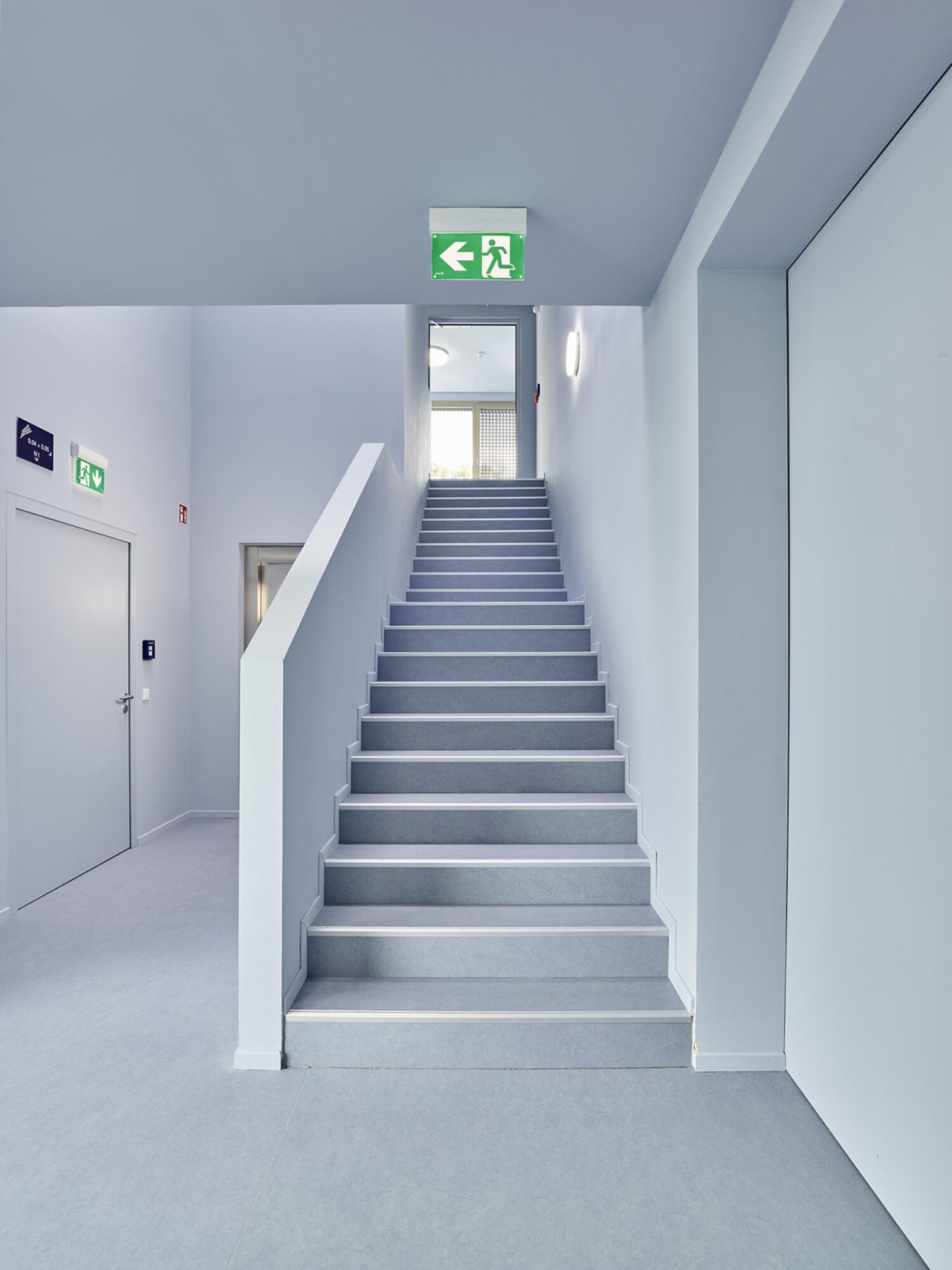 Staircase in the modular extension of the Schorndorf school