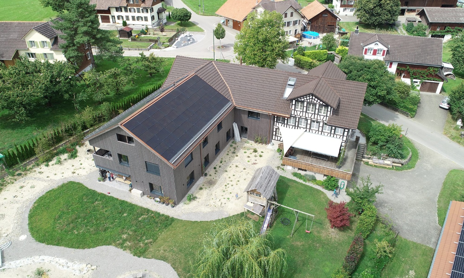 Vue aérienne de l'immeuble Quellenhof