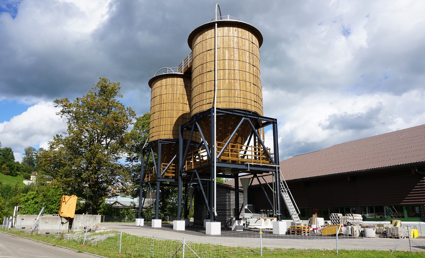Wooden salt silo plant in Wattwil