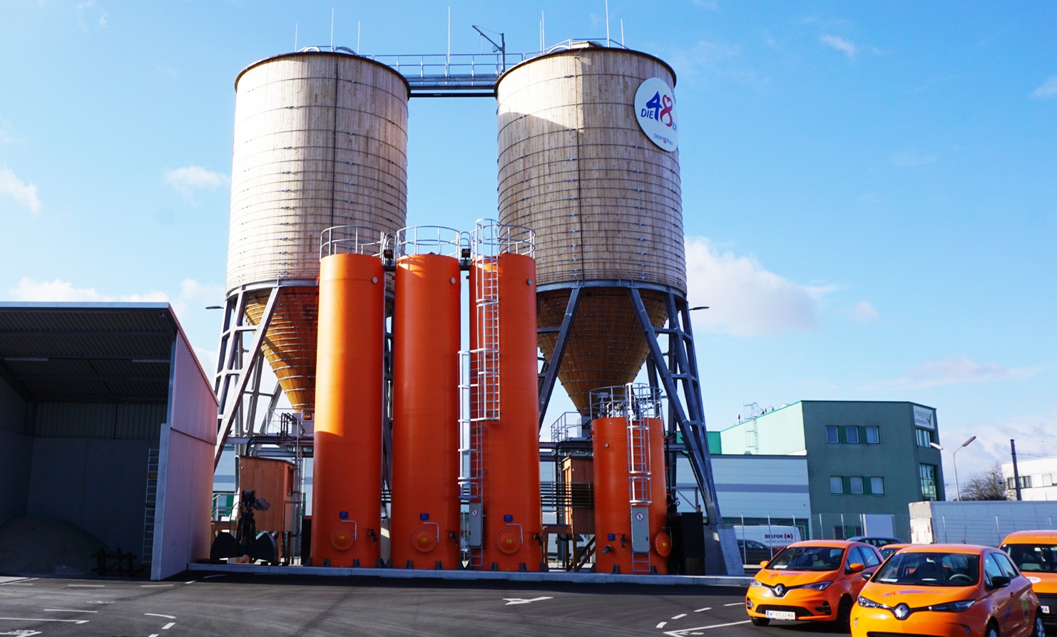 Winter service facility with wooden silos and brine technology in Blumenthal Vienna
