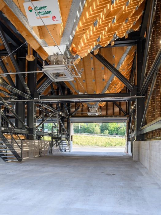 Interior view of the modular silo plant in Chur
