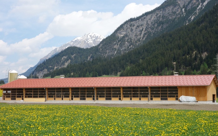 The farming hall is surrounded by mountains at 1,200 metres above sea level.