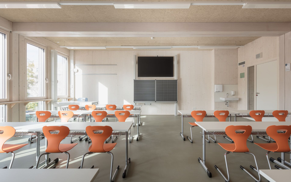 Salle de classe du bâtiment modulaire scolaire à Dresde