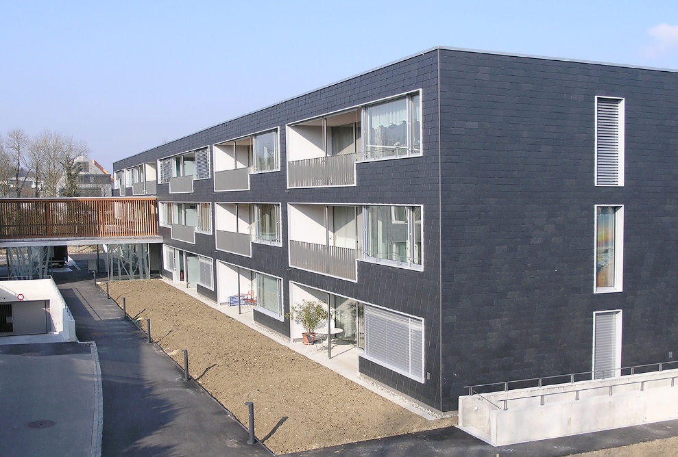 Northern section of the future living complex in Bottighofen in fine weather