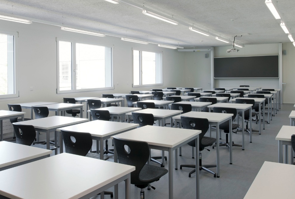 Photograph of a Baden cantonal school classroom