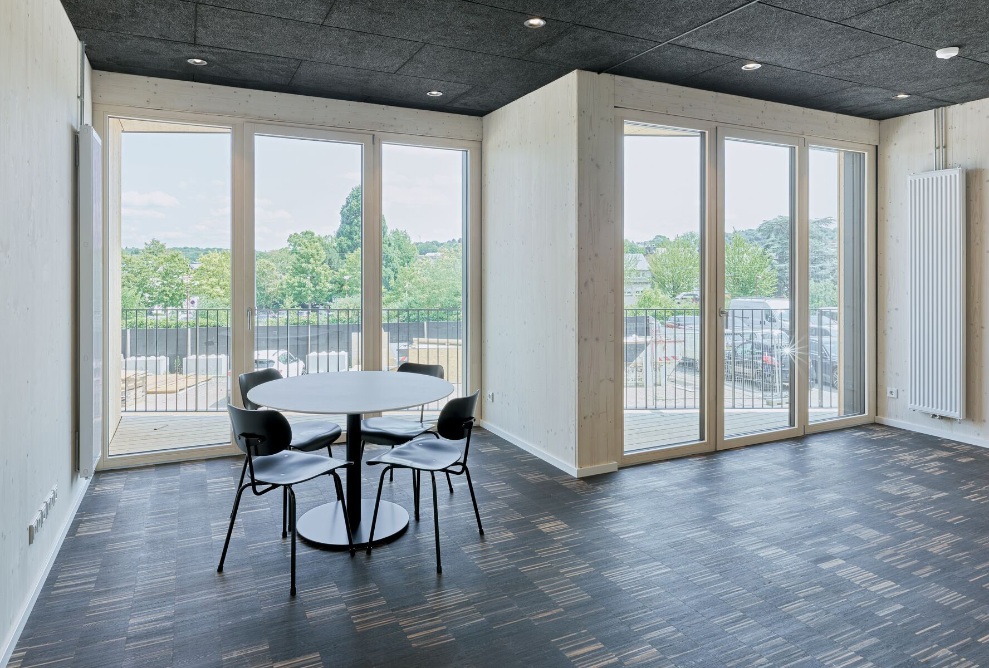 Interior view of a meeting room in the multi-purpose building in Dudelange