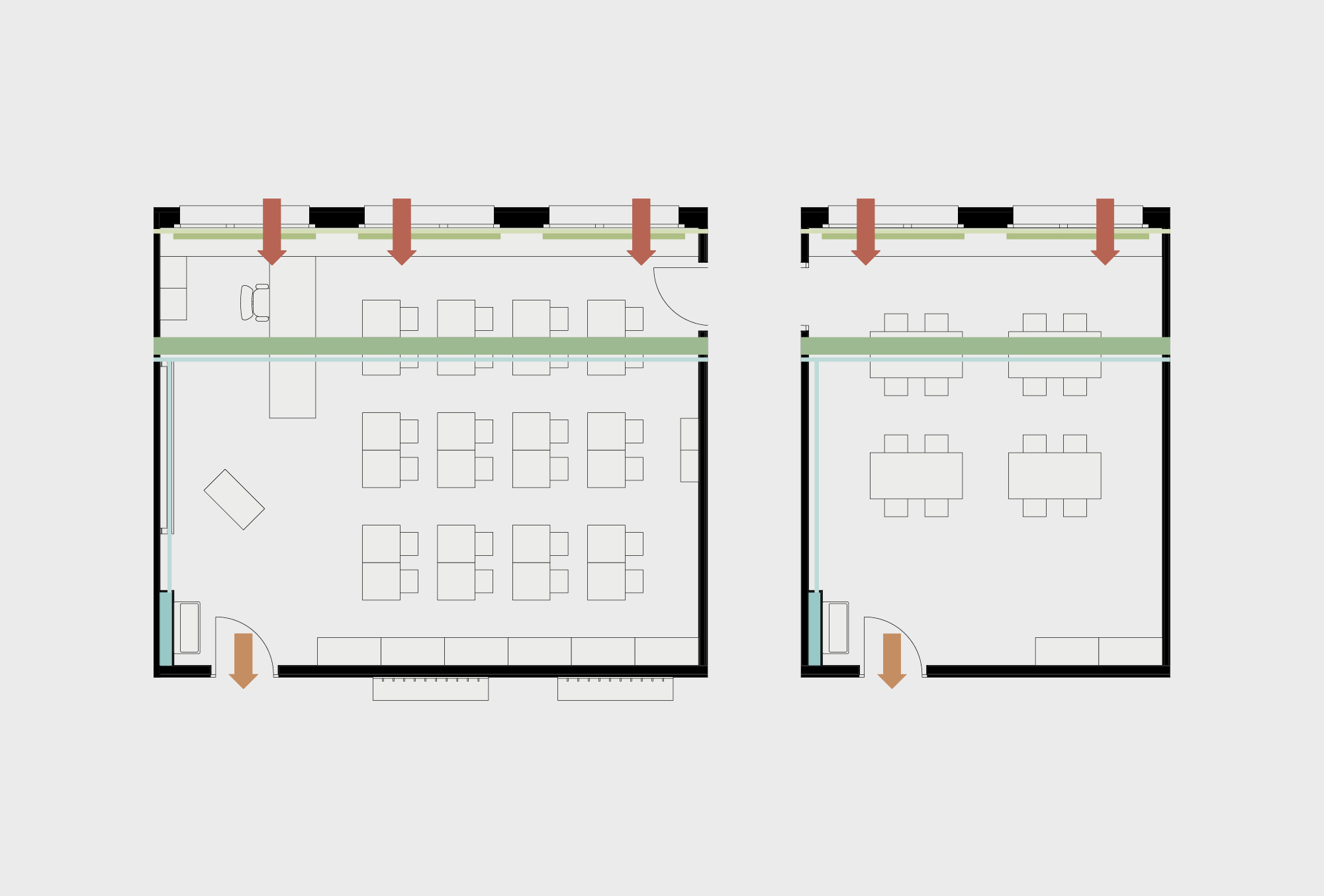 Salles principales de l’école modulaire en bois avec un concept bien pensé pour les installations techniques