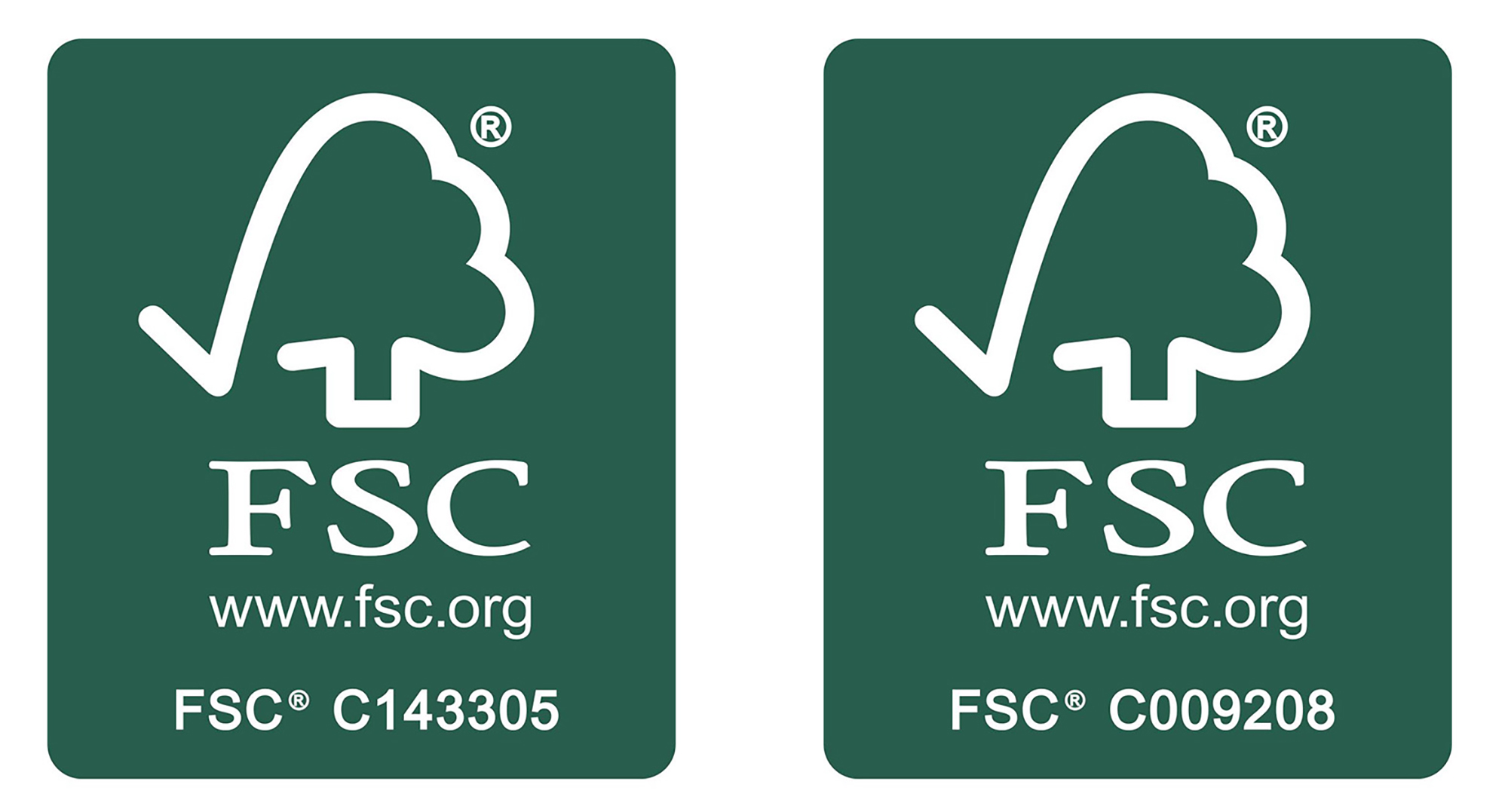 Illustration of the logos of the FSC label of Blumer Lehmann and Lehmann Holzwerk AG
